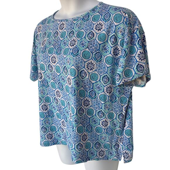IBKUL Performance T Shirt with Sun Protection, More...Blue Mosaic Print size XXL - Picture 5 of 8